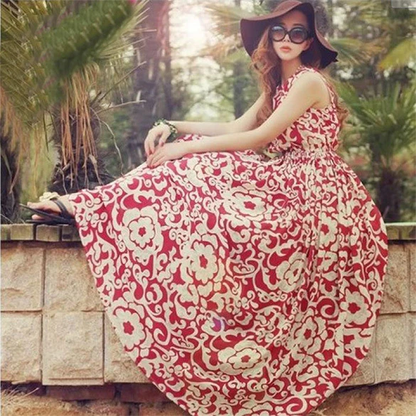 chiffon ankle length dress