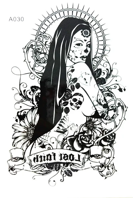 Классная Татуировка девушка с пистолетами водонепроницаемый временные татуировки наклейки