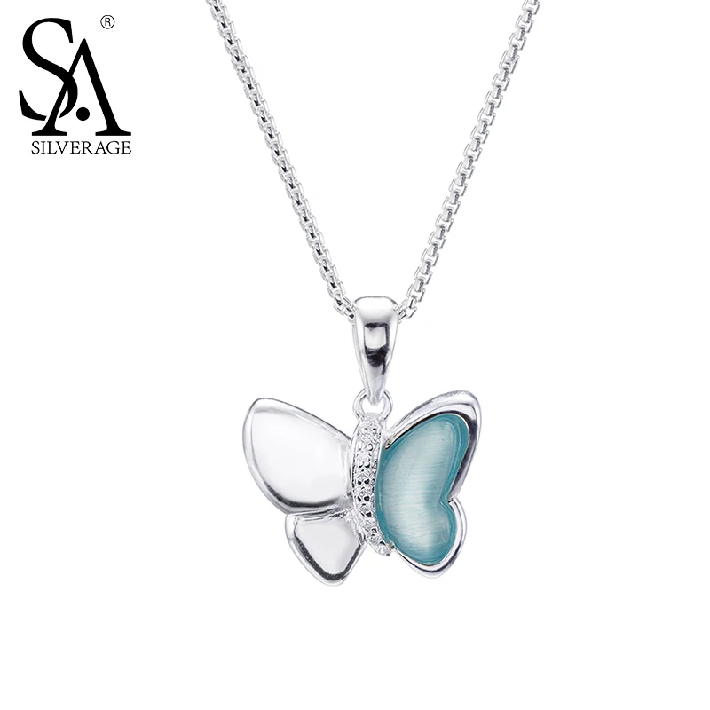 SA SILVERAGE 925 Sterling Silver Necklaces Pendant For Women Fine 