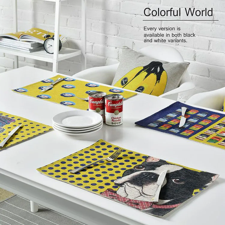 Christmas Placemats, cotton Linen Placemat Bar Mat, Acessorios yellow