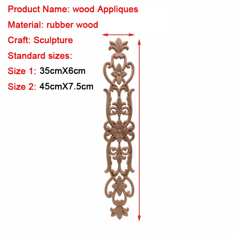 VZLX Неокрашенная древесина дубовая волна цветок Onlay наклейка угловая аппликация для домашнего декора мебели декоративная деревянная резная длинная аппликация