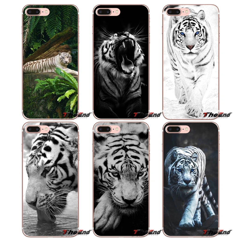 

For Samsung Galaxy S3 S4 S5 MINI S6 S7 edge S8 Plus Note 2 3 4 5 Grand Core Prime an animal White tiger burning bright Case