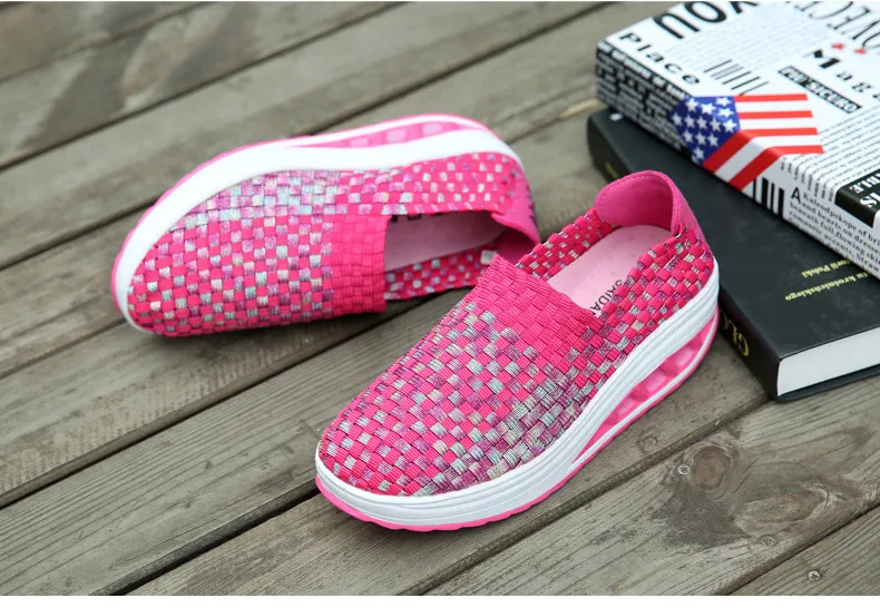 2019 Spring women casual shoes women wove platform shoes ladies fashion slip on sneakers shoes breathable walking shoes (10)
