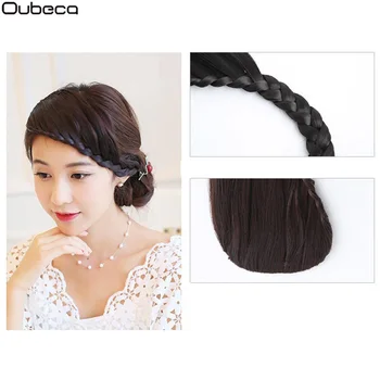 Oubeca Synthetic Fishtail Plaited Braided Gradient Bangs