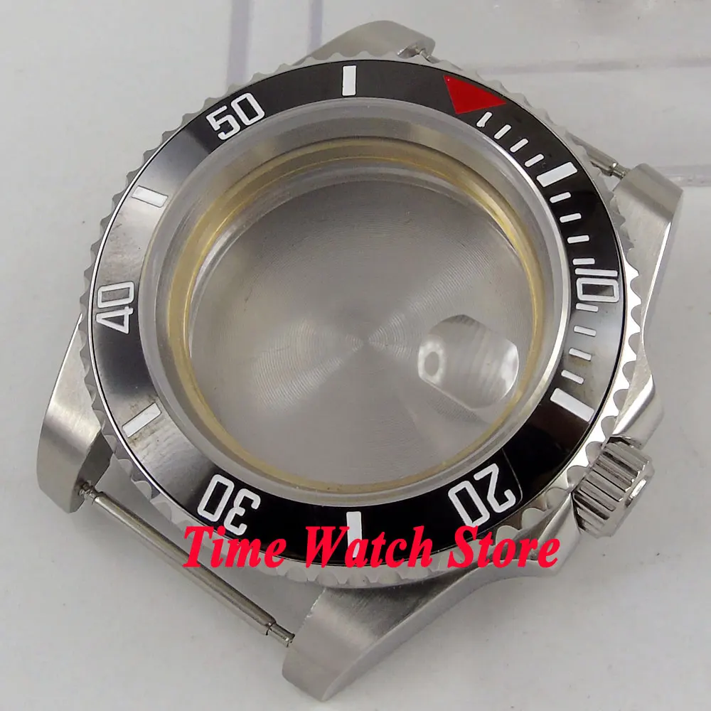 40mm Sapphire glass black ceramic bezel date magnifier stainless steel