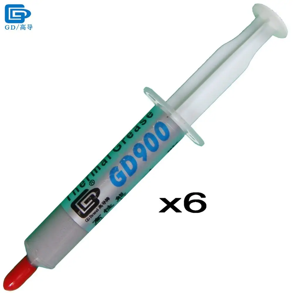 

GD900 Thermal Conductive Grease Paste Silicone Plaster Heat Sink Compound 6 Pieces Net Weight 7 Grams High Performance Gray SY7