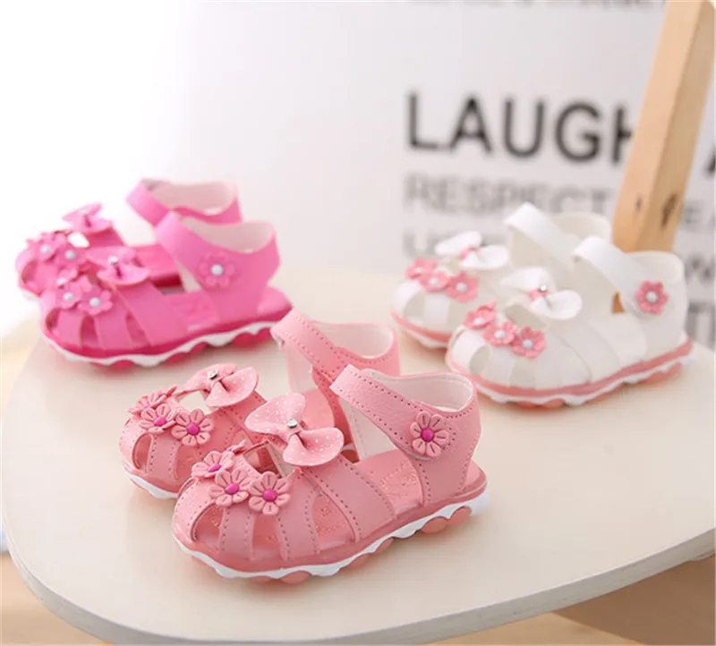 Xinfstreet/Детская летняя обувь для маленьких девочек; детские сандалии; мягкий дышащий светильник с бантом; детские сандалии для девочек; размеры 21-30