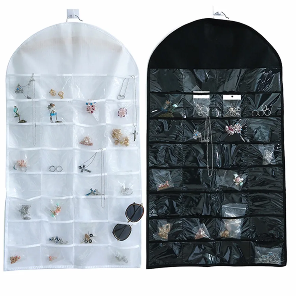 32 Pockets Jewelry Storage Bag Display Pouch Hanging Organizer