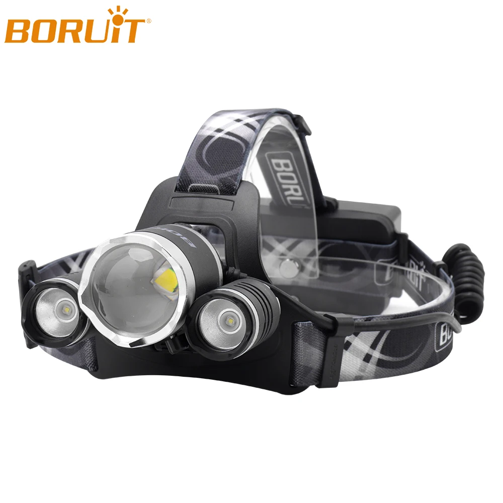 

BORUiT B22 White L2 LED Headlamp Flashlight Zoomable USB Rechargeable Headlights Waterproof Camping Hunting Fishing Head Torch