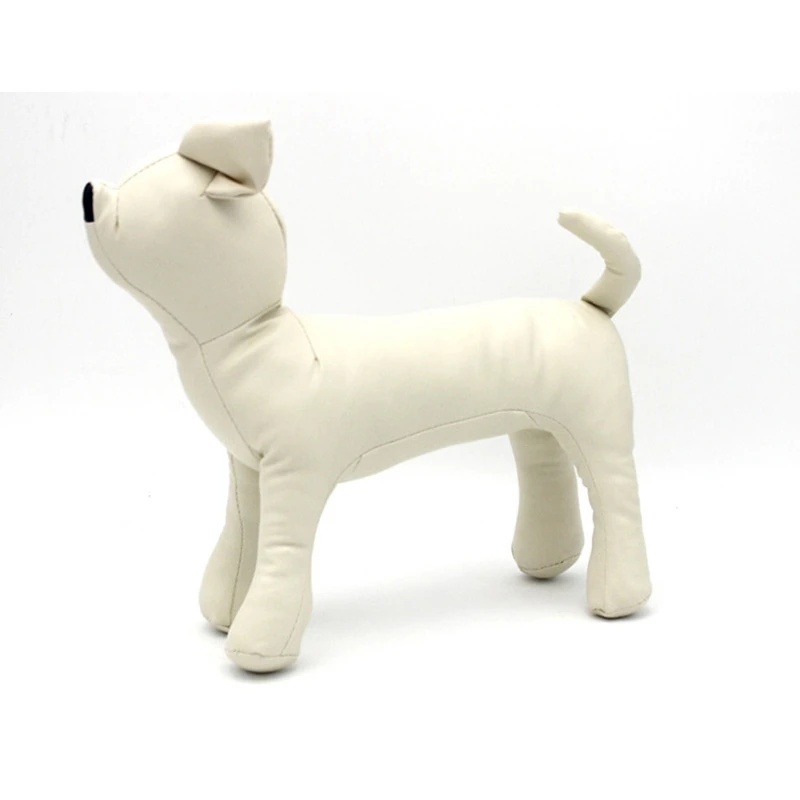 Leather Dog Mannequins Standing Position Dog Models Toys Pet Animal Shop Display Mannequin White S