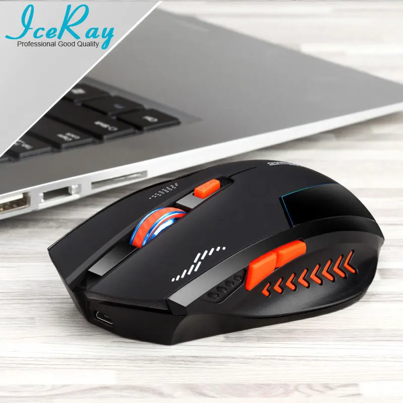 IceRay Professional Rechargeable font b Gaming b font Wireless Mouse With Silent Button For font b