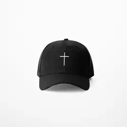 Новое лето простой вышивка крестом Бейсбол Кепки изогнуты козырек шляпа хип-хоп уличной черный, белый цвет Шапки Регулируемый модные