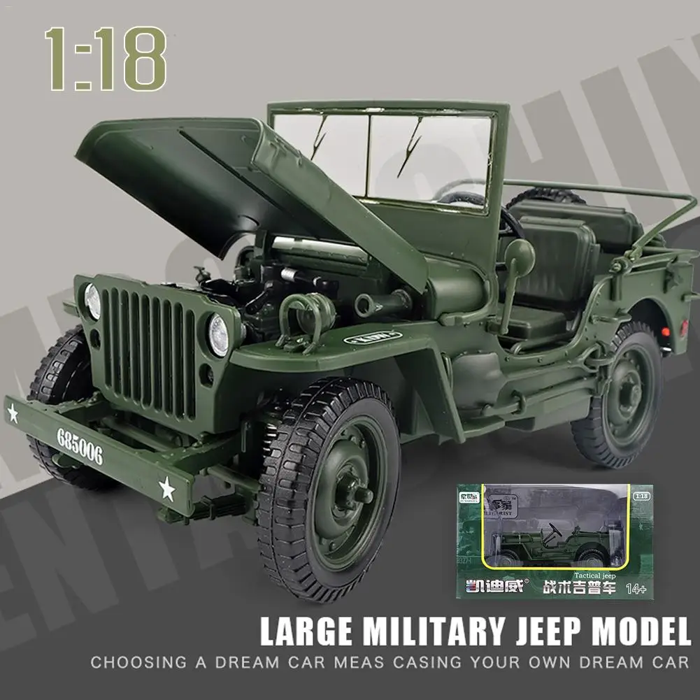 

Jeep Model 1/18 Ratio World War II Willis Tactical Jeep Collection Or Decoration Model Children's Gift Toys Interaction Toys