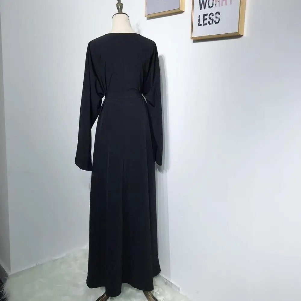 Женское длинное мусульманское платье макси Abaya для вечеринки простое винтажное