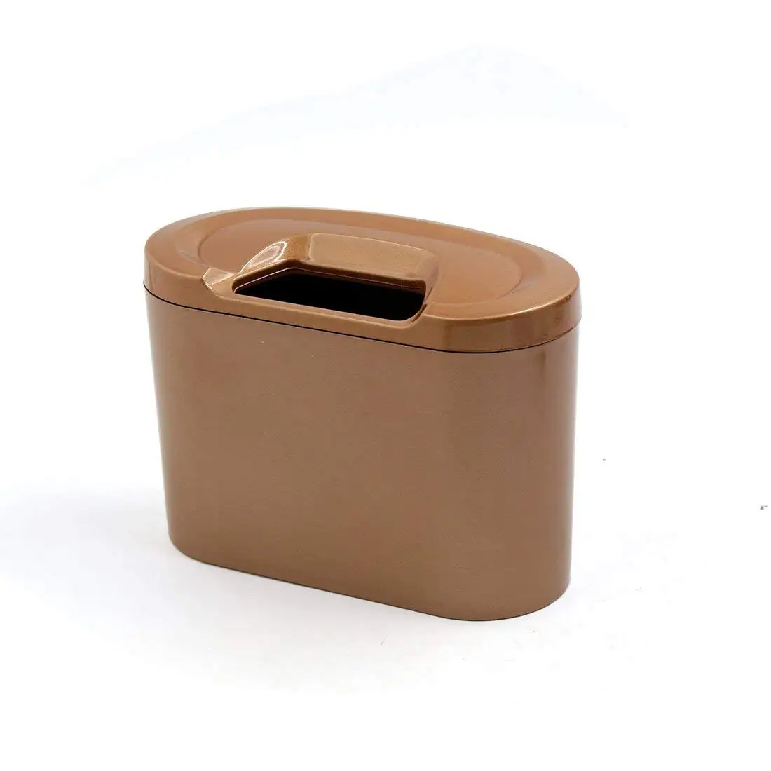 

uxcell Gold Tone Plastic Portable Auto Car Trash Rubbish Can Garbage Dust Case Box Bin