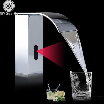 

Chrome Automatic Hand Touch Tap Hot Cold Mixer Battery Power Free Sensor Faucet Bathroom Sink Deck Mounted