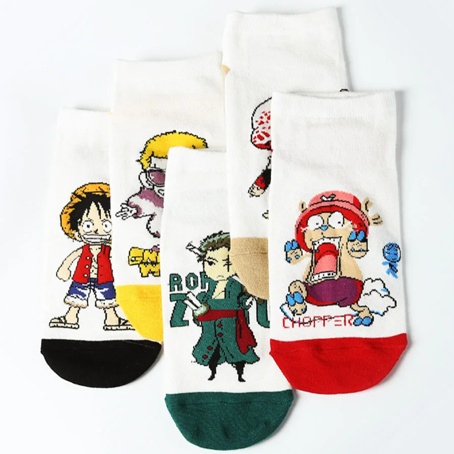 Japan Anime Cartoon One Piece Combed cotton socks Luffy Nami Robin
