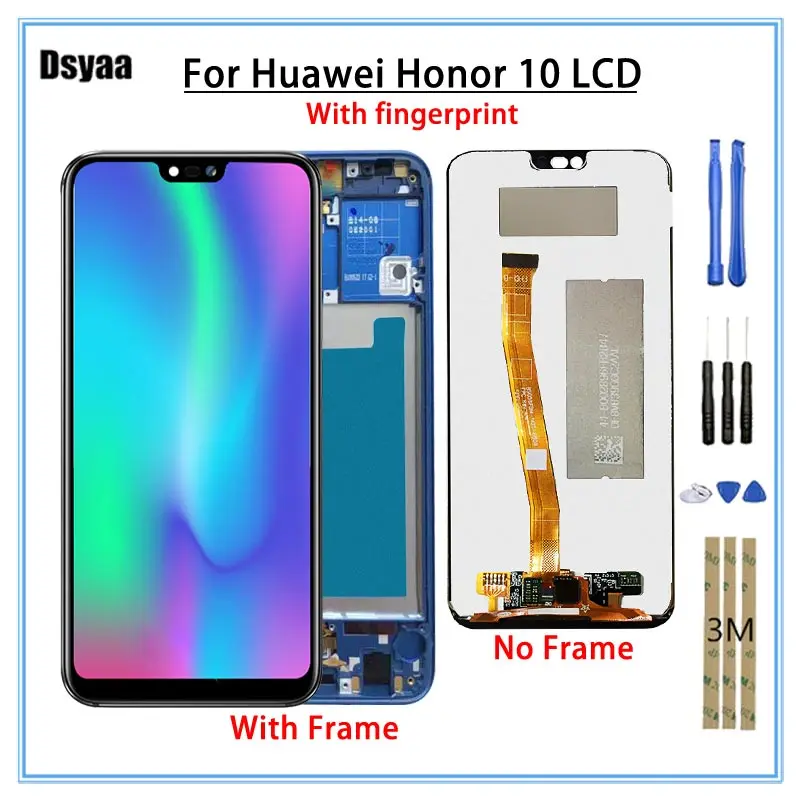 

5.84" For Huawei For Honor 10 LCD Display Touch Screen Digitizer with Fingerprint Assembly Replacement Parts No dead pixel