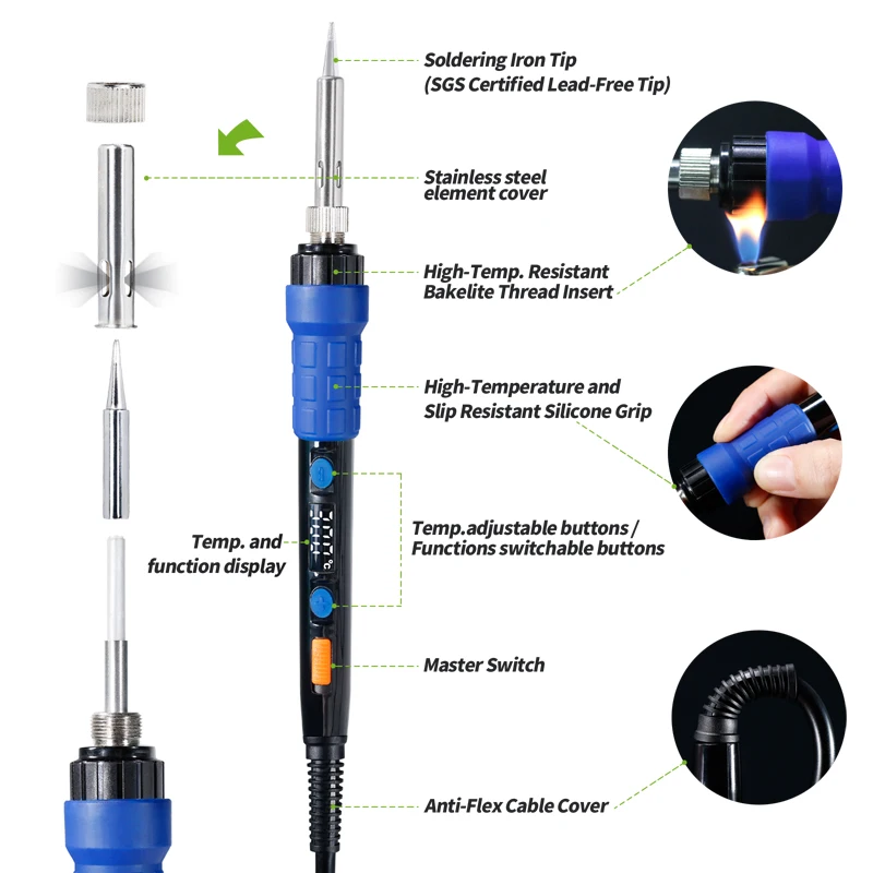 YIHUA 928D ESD Thermostatic Soldering Iron With Button Temperature Adjustable Digital Soldering Iron 220V 110V For Soldering YIHUA 928D ESD Thermostatic Soldering Iron With Button Temperature Adjustable Digital Soldering Iron 220V 110V For Soldering