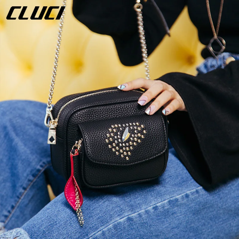 Aliexpress.com : Buy CLUCI Women Shoulder Bags Fashion PU Black Rivets