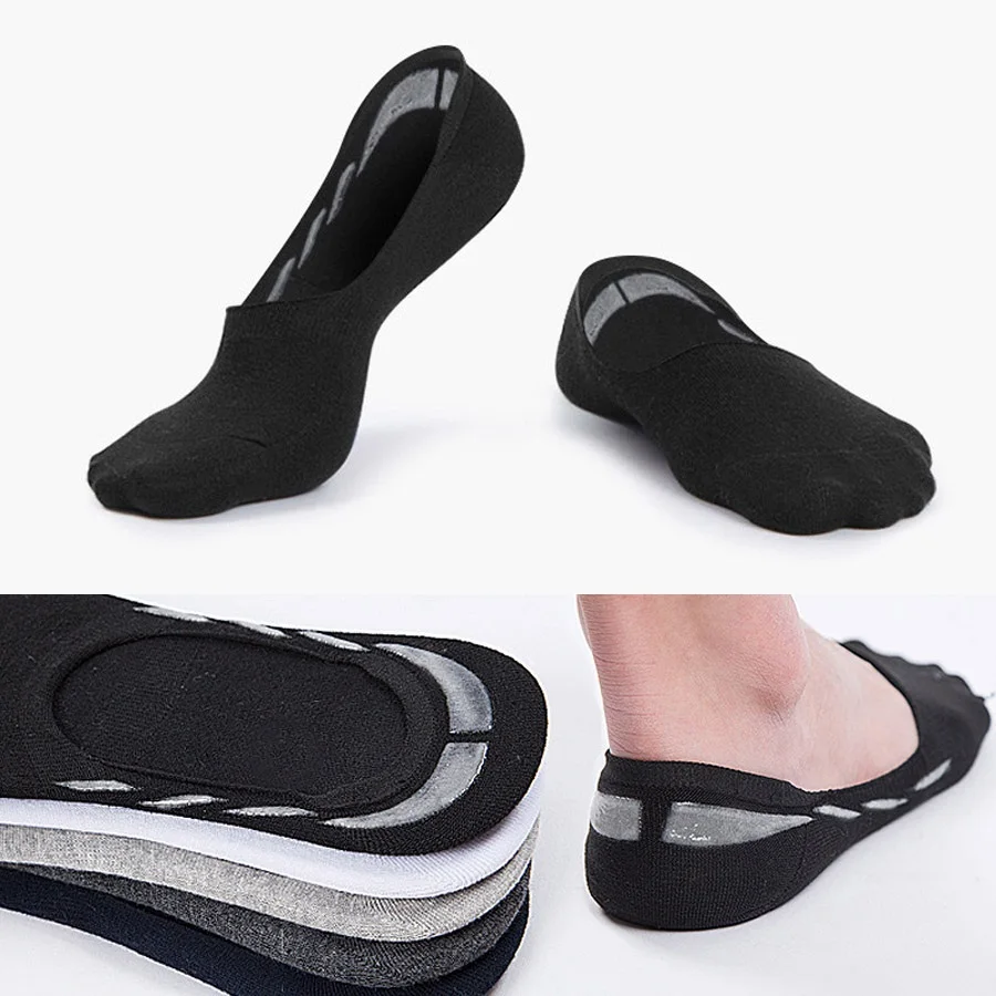 12 pairs summer invisible sock men cotton 360 non slip silicone ankle