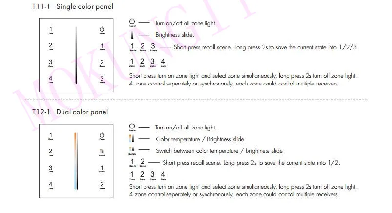 85-265VAC 4 зоны 2,4 г яркость Сенсорная панель Пульт дистанционного управления T11-1 настенная сенсорная панель 4 зоны затемнения DMX512 мастер