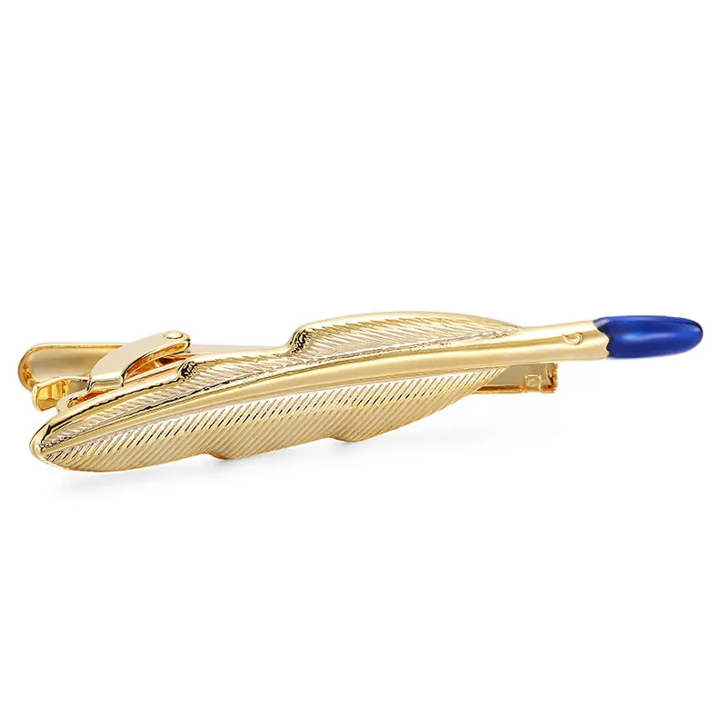 WN разнообразие модный стиль галстук для делового костюма зажим Золотой Серебряный Sax Лодка Якорь Высокое качество нержавеющая сталь зажим для галстука - Окраска металла: Golden feathers