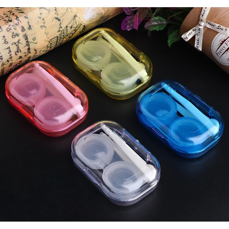 

Clear Cosmetic Contact Lenses Case Eyes Care Holder Container Travel Accessaries