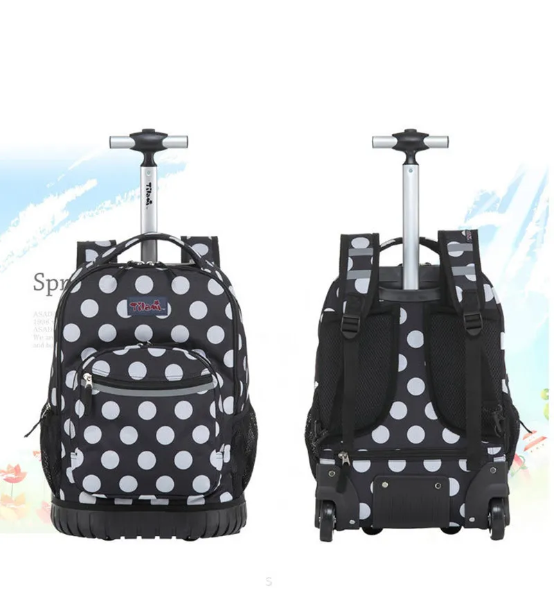 Детская школьная сумка-тележка Детский рюкзак на колесиках 18 дюймов дорожная Чемодан рюкзак на колесиках для девочек