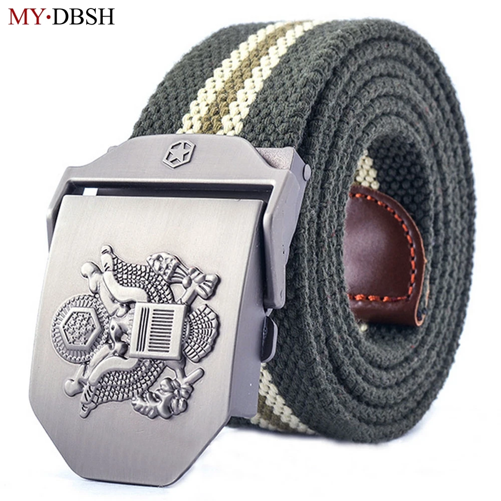 Fashion Automatic Buckle Metal Tactics Woven Belt Thickened Casual