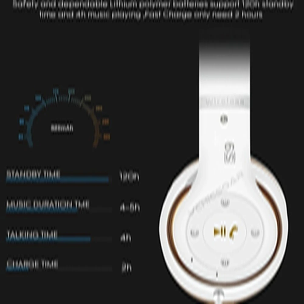 KISSCASE Folderable Wireless Bluetooth Headphone For iPhone Samsung Hi-Fi Headset With Mic Earphone For Universal Smart Devices