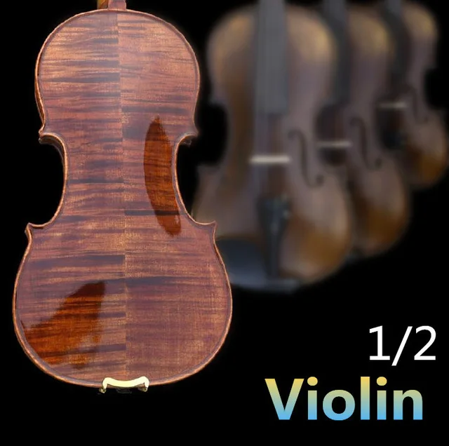 Best price at $237 Cheap V302 Spruce violin 1/2 violin handcraft violino Musical Instruments with violin rosin case