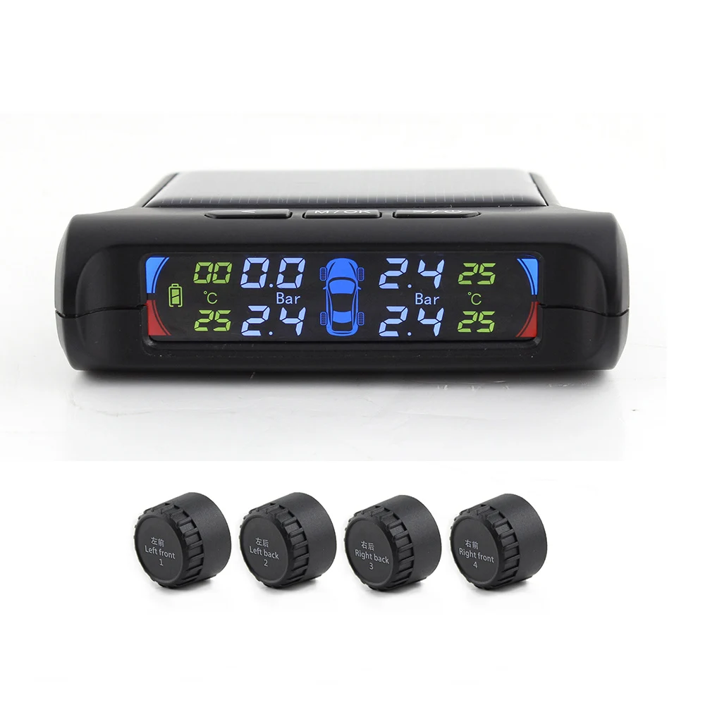 Car Tire Pressure Alarm Detection TPMS System External Digital LCD Monitor Auto Cars Safety Solar power | Автомобили и мотоциклы