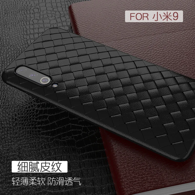 

Boomboos New soft Breathable cross leather pattern weaving grid case for xiaomi mi 9 for xiaomi 9 SE for mi9 anti slipery