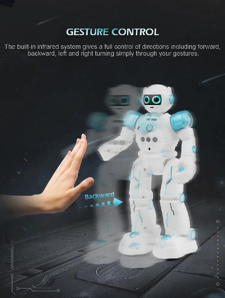 LeadingStar Интеллектуальный робот многофункциональный детский пульт дистанционного управления Сенсорный жесты взаимодействие музыка танец робот головоломка игрушка