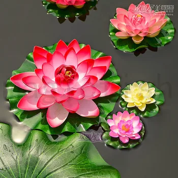 

Wholesale 8 PCS Floating Artificial Lotus Ornament for Aquarium Fish Tank Pond Water Decoration Flowers Home Decor