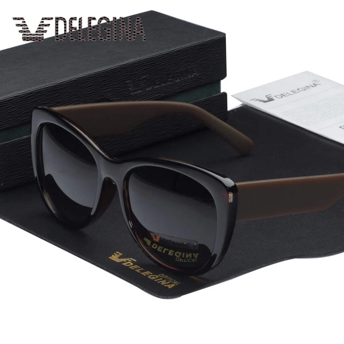 

2019 Fashion Oversize Sunglasses Polarized Ladies Sun Glasses For Women Gradient Large Solar Shades UV400 With Box