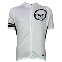 Чужой Спортивная белый череп шаблон велосипед Майки Для мужчин полный молнии короткий рукав Велоспорт одежда Ciclismo Размеры XS-5XL