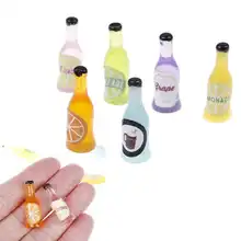 6 шт. 1/12 Миниатюрные аксессуары для кукольного домика мини полимерные бутылки вина модель мебели игрушки для украшения кукольного дома