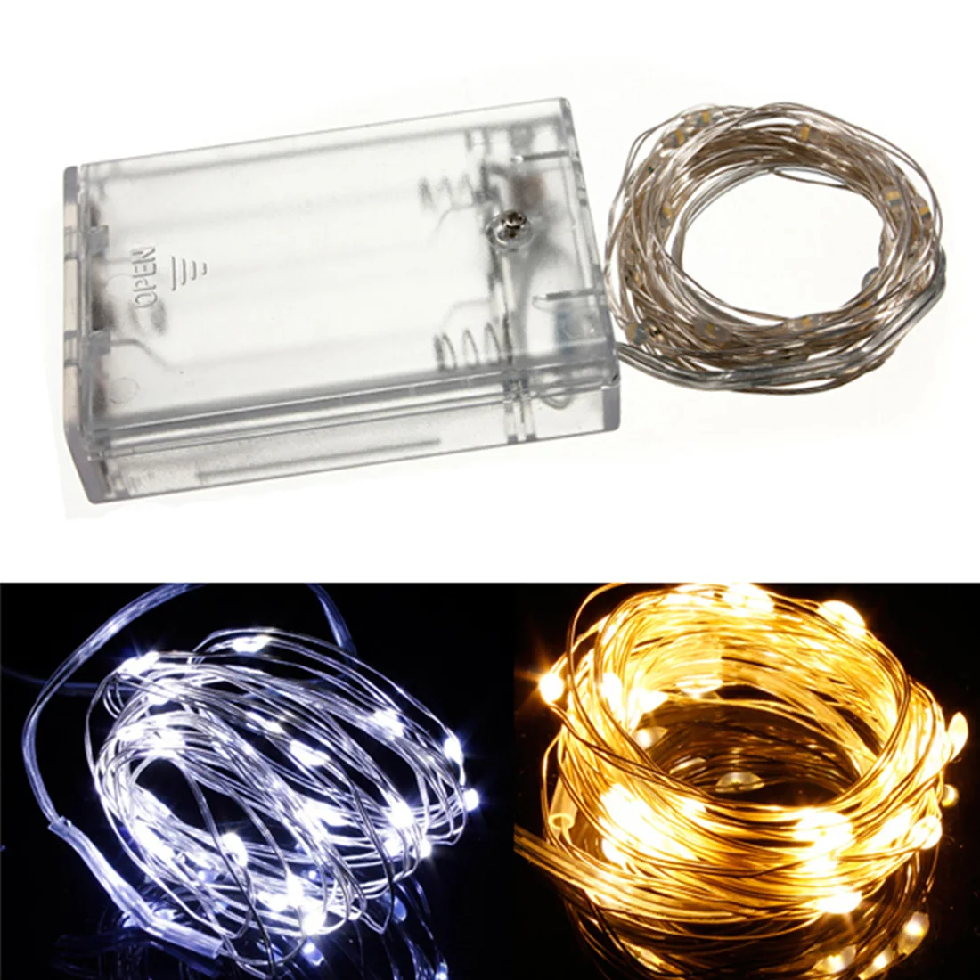

6.5FT/2M LED String Light 20 Leds Battery Powered Fairy Copper Wire Lamp Warm White / White Light Strips