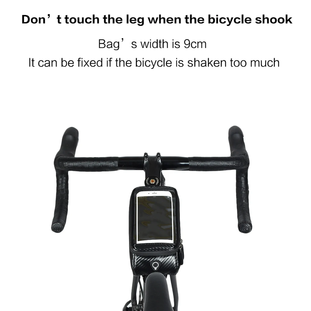 Discount Mountain Bike Front Tube Bag Front Beam Mobile Phone Touch Screen Bag Waterproof Multi-function Bicycle Handle Bag 17