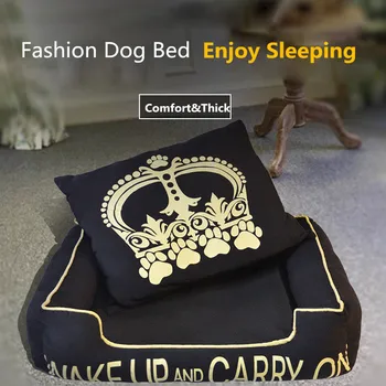 

Retro Pet Bed Sofas Small Large Dogs Couch House Bite Resistant Canvas Cat Nest Kennel Removable Puppy Mat Teddy Slesp Cushion