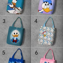IVYYE Дональд Дак Мода Аниме Складная парусиновая сумка для покупок повседневные сумки на плечо индивидуальные Tote сумки леди девушки