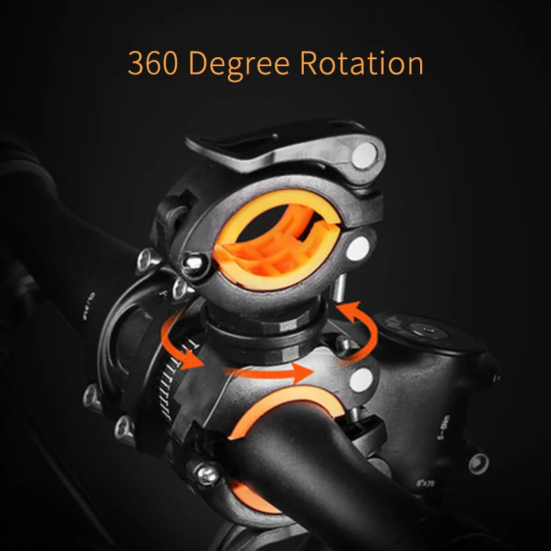 

Bicycle 360 Degree Rotating Double Holder Bike Handlebar Torch Clamp Clip Flashlight Lamp Camera Stand Adapter Universal RR7090