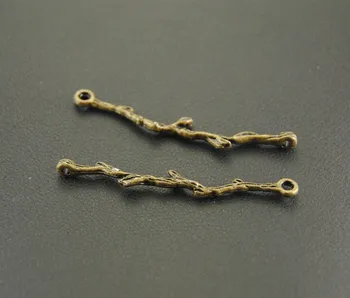 

10pcs Bronze Filigree Leaf Branch Charm Connector For DIY Jewelry Making Findings A628