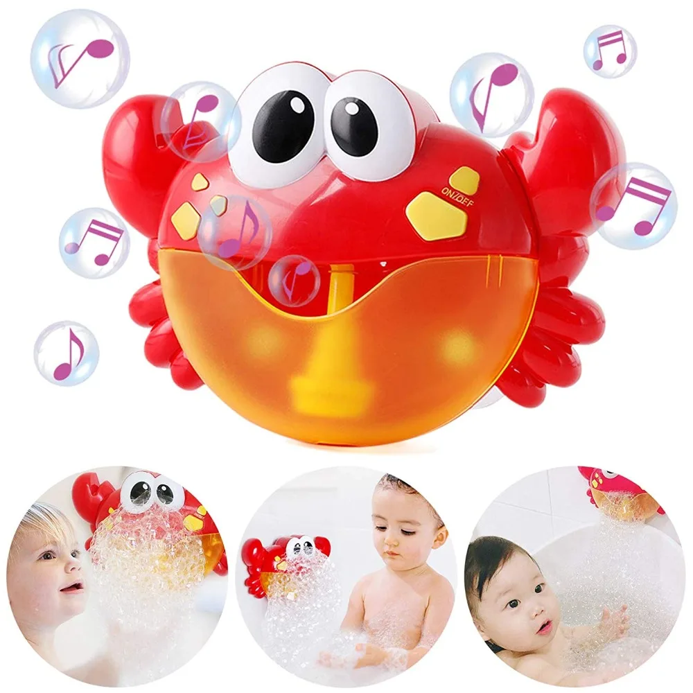 

Toy-Crab Musical Bubble Maker Fun Bath Toy,Automated Spout Bubble Machine Blower Maker with 12 Nursery Rhymes for Baby
