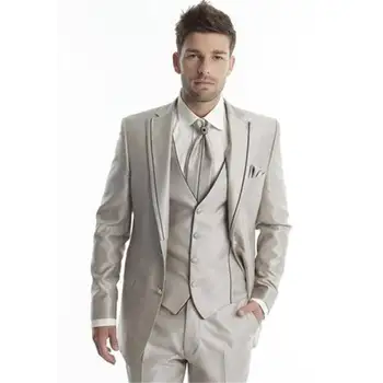 

Suit Top Fashion Flat Cotton Blazers New New Custom Made Tuxedo Men Wedding Suits For Ternos Masculino(jacket+pants+vest)