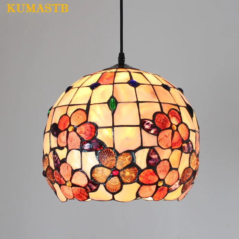 

Pastoral Mediterranean Shell Restaurant Pendant Lamp European Style Village Study Room Bar Balcony Shells Shade Pendant Light