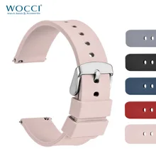 WOCCI Silicone Watch Band 14mm 18mm 20mm 22mm 24mm Sport Rubber Strap Men Women Soft Waterpoof Watchband Bracelet Belt with Tool silicone rubber watch band for omega watchband 22mm men women belt wrist loop bracelet resin strap black tool spring bar