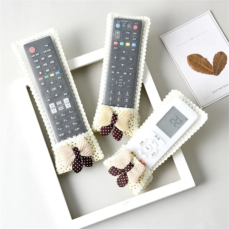 

1pc S/M/L Remote Control Protective Cover Dust Bag Bowknot TV Air Conditioner Remote Holder Pastoral Dustproof Storage Bag